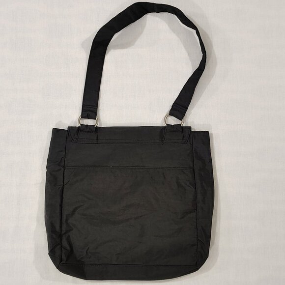 BAGGALLINI Studded Shoulder Tote Handbag Black Nylon Purse Light Weight Pockets - Picture 4 of 16